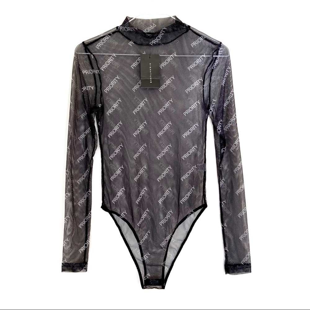 SIGNATURE8 High Value Mesh Mock Neck Bodysuit